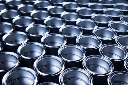 Metal tin paint cansの写真素材