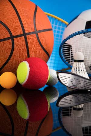 Assorted sports equipmentの写真素材