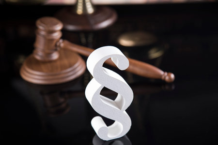 Mallet, Law, legal code of justice concept, paragraph sign