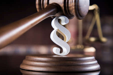 Mallet, Law, legal code of justice concept, paragraph signの写真素材