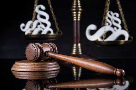 Wooden gavel barrister, justice concept, paragraph