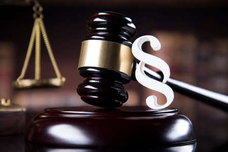 Mallet, Law, legal code of justice concept, paragraph signの写真素材