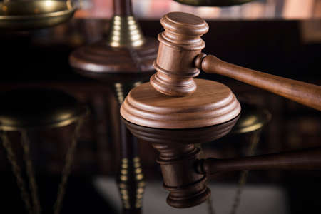 Mallet, legal code and statue of justice, Law conceptの写真素材