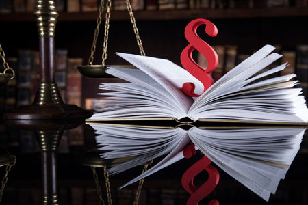 Book, Law, legal code of justice concept