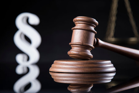 Wooden gavel barrister, justice concept, paragraph