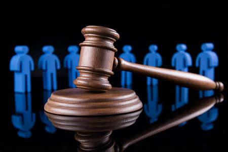 People law concept, Wooden gavelの写真素材