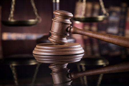Law wooden gavel barrister, justice concept, legal system conceptの写真素材