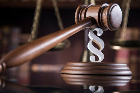 Wooden gavel barrister, justice concept, paragraph