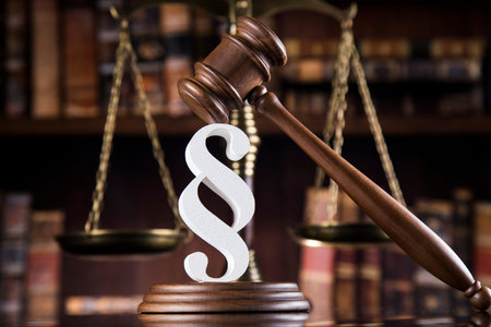 Judges wooden gavel and paragraph