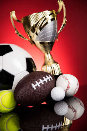 Balls in sport, Trophy and championship conceptの写真素材