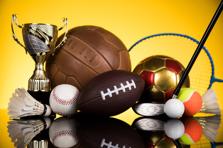 Cups of winners award, Sport equipment and balls