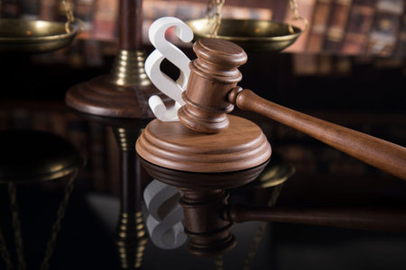 Judges wooden gavel and paragraph