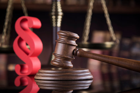 Wooden gavel barrister, justice concept, paragraph