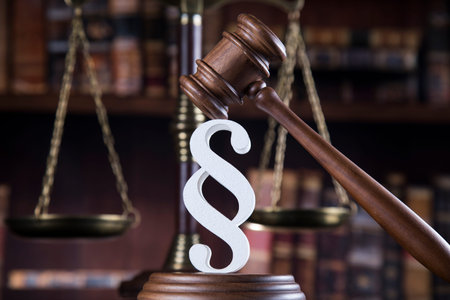 Wooden gavel barrister, justice concept, paragraph