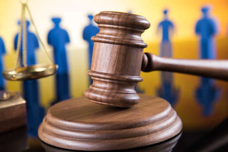 People law concept, Wooden gavelの写真素材