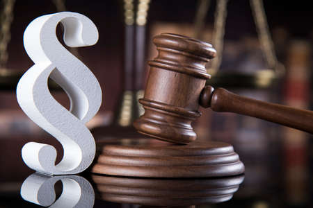 Wooden gavel barrister, justice concept, paragraphの写真素材