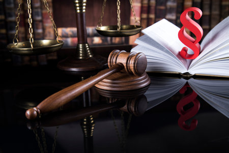 Book, Court gavel,Law theme, mallet of judge and paragraph signの写真素材