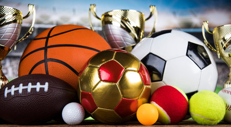 Trophy for champion, sport background
