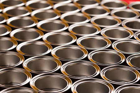 Tin metal cans, Painting backgroundの写真素材