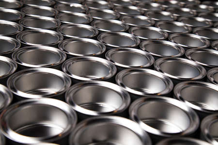 Tin metal cans, Painting backgroundの写真素材