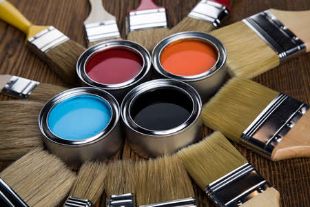 Painting tools and accessories for home renovationの写真素材