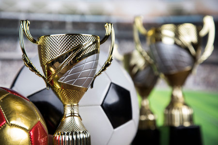 Cups of winners award, Sport equipment and balls