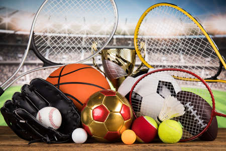 Balls in sport, Trophy and championship conceptの写真素材