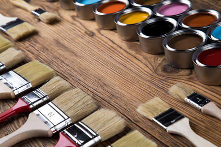 Painting tools and accessories for home renovationの写真素材