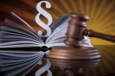 Book, Wooden gavel barrister, justice concept, paragraph