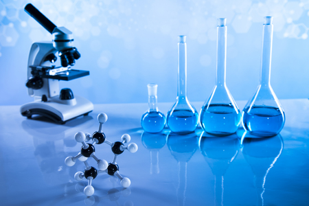 Science experiment,Laboratory equipment, Development backgroundの写真素材