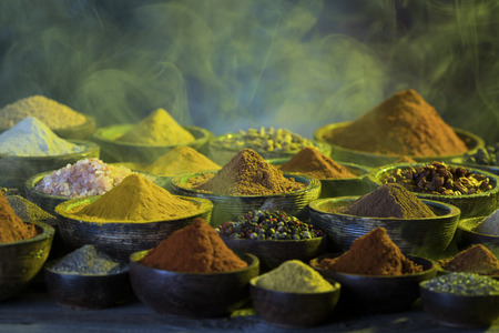 Smoke background , Spice Still Lifeの写真素材