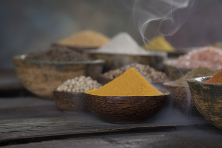 Smoke background , Spice Still Lifeの写真素材