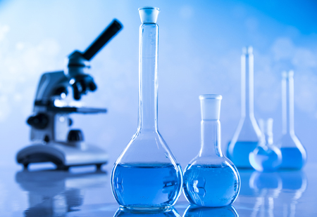 Assorted laboratory glassware equipmentの写真素材