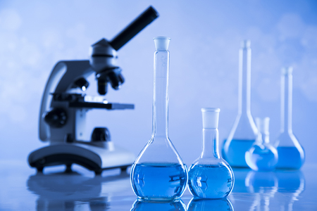 Glassware, Laboratory beakers,Science experimentの写真素材