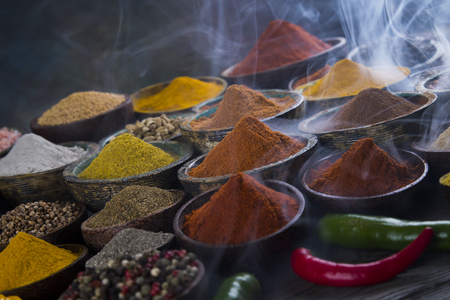 Smoke background , Spice Still Lifeの写真素材