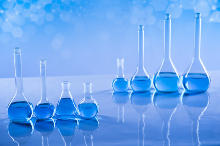 Assorted laboratory glassware equipmentの写真素材