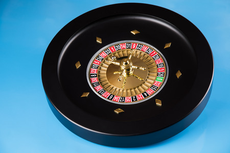 Roulette wheel running in a casinoの写真素材