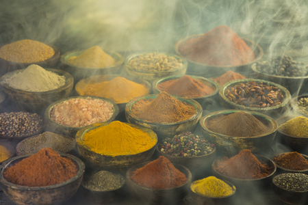 Smoke background , Spice Still Lifeの写真素材