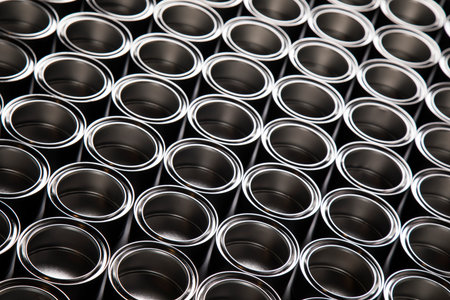 Metal tin paint cans background