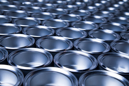 Metal tin paint cans background