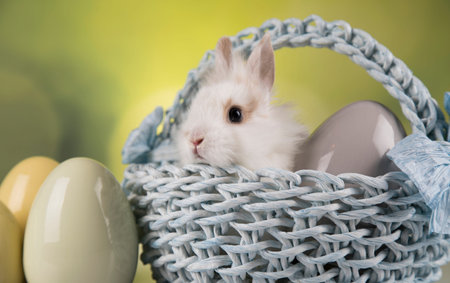 Little Bunny with basket background
