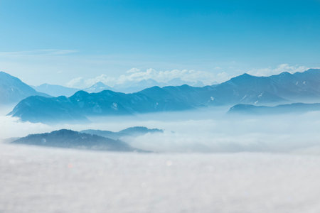 Space for your text, Wintr scene, amazing mountain view