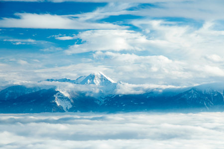 Winter nature landscape, amazing mountain view