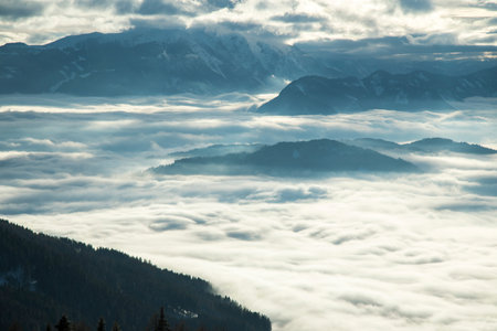 Winter nature landscape, amazing mountain view