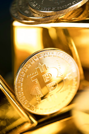 Bitcoins and new virtual money concept, financial chart