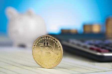 Cryptocurrencys new digital money, Bitcoin Coinの写真素材