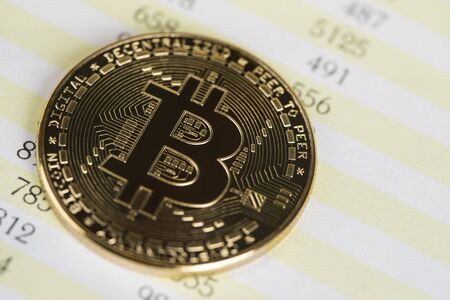 Bitcoins and new virtual money conceptの写真素材