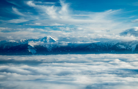 View of beautiful Winter mountain landscape
