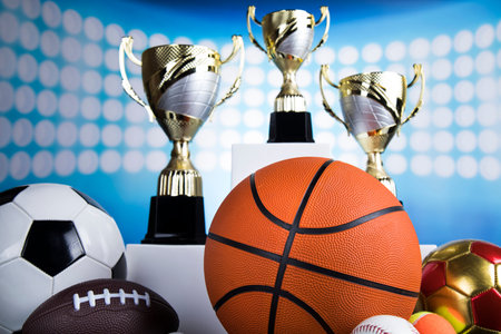 Winner podium sports symbols, winning backgroundの写真素材