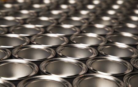 Tin metal cans, Painting backgroundの写真素材